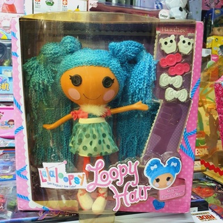 RARE LALALOOPSY LOOPY HAIR BIG TOP DOLL FULL SIZE VHTF ตุ๊กตาลาลาลูฟซี่ ผมถักไหมพรม Mittens Fluff n’ Stuff Blue Hair