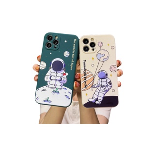 เคส IPhone Case IPhone 11 PRO MAX 6 7 6S 8 Plus 12 Mini 12 Pro Max 13 PRO MAX 13 Mini X XR Se 2020 6SPlus 7Plus 6Plus 8Plus XS Max Space Astronaut Moon Rocket Planet Soft TPU Casing