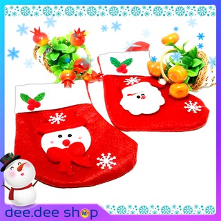 ถุงเท้า ตกแต่ง วันคริสมาสต์ ถุงเท้า กระเป๋าตกแต่งบ้านช่วงเทศกาล Christmas socks decorated socks