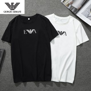 Spot Auction Armani เสื้อยืดลำลองสำหรับผู้ชายผู้หญิงแขนสั้น Oversize