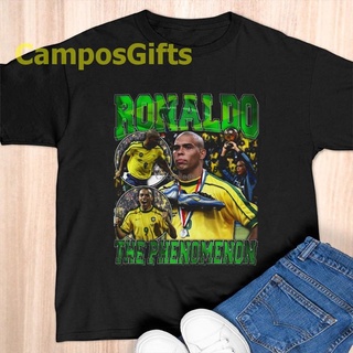 แขนสั้นcrew neckเสื้อยืด ลาย Ronaldo Ronaldo สไตล์วินเทจย้อนยุค สําหรับแฟนฟุตบอล T8412S-XXXXL