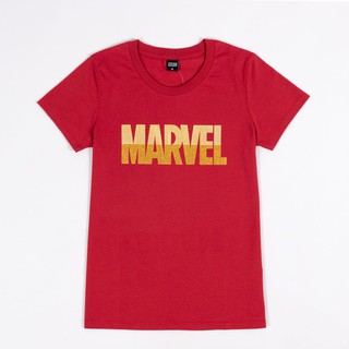 【ผ้าฝ้ายแท้】Marvel  Women logo T-Shirt เสื้อยืดผู้หญิงลายโลโก้มาร์เวล  สินค้าลิขสิทธ์แท้100% characters studio