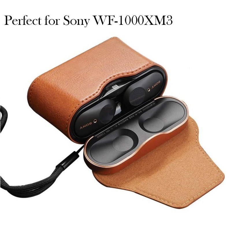Sony WF-1000XM3 เคส,PU Leather Case Earphone Cover Bag for WF 1000XM3