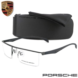 Porsche Design แว่นตารุ่น 8332 C-2 สีเทา กรอบเซาะร่อง ขาข้อต่อ วัสดุ สแตนเลส สตีล (สำหรับตัดเลนส์) สวมใส่สบาย น้ำหนักเบา