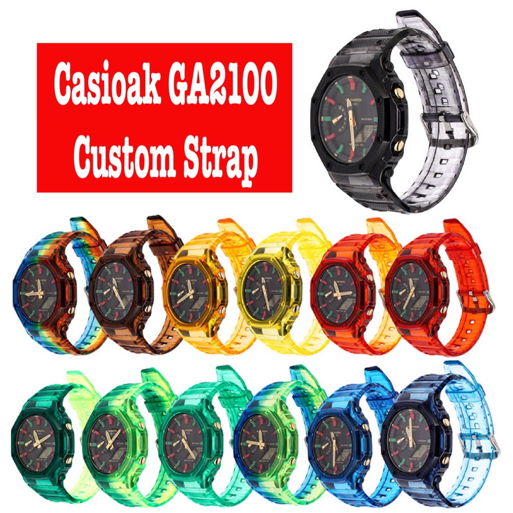 Casioak สีสันและสายคล้อง BNB CUSTOM GA2100 TMJ + BUCKLE JAPAN + 2 ชิ้น SPRING BAR สําหรับ GSHOCK