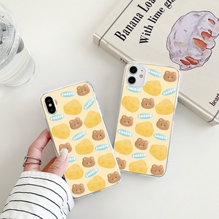 little bear cheese เคสไอโฟน  iPhone 11 12 14 พลัส cute 7 8 plus se2020  pro max phone case Xr Xs X 13 pro max 8 max เคส