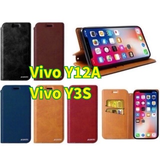 👍พร้อมส่งในไทย👍Vivo Y12S Y20 Y20S Y20i Y12A Y3S XUNเคสฝา​พับ​ใส่​บัตร​+พร้อม​ล็อค​แม่เหล็ก​ด้วย