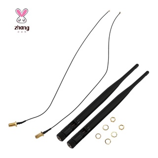 2 x 6dBi Dual Band WiFi RP-SMA Antenna + 2 x 35cm U.fl / IPEX Cable