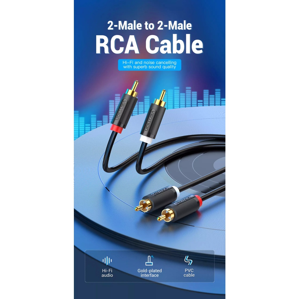 Vention(BCMB) RCA Cable 2 Male to 2 Male RCA Audio Cable For TV CD Player DVD Player Power Amplifier RCA Audio Cable
