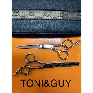 กรรไกรตัดผม Toni&amp;Guy แพ็คคู่อย่างดี กรรไกรตัด6.0” +ซอย6.30” ทำจากสแตนเลสไม่ขึ้นสนิม เกรดA พร้อมกระเป๋าหนัง