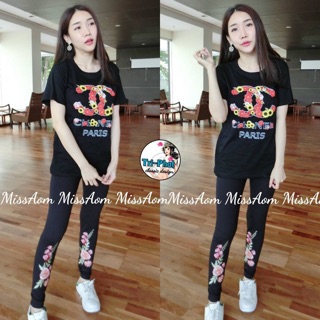 ชุดเซทเสื้อ+กางเกงเลคกิ้ง