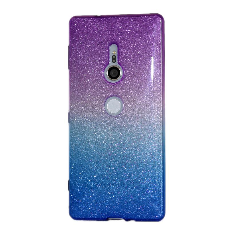 เคส สำหรับ Sony Xperia XZ2 Gradient Two-tone Glitter Slim TPU (Purple-Blue)