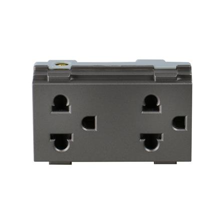 [พร้อมส่ง] HomeDoDee เต้ารับคู่ 3 ขากลมแบน HACO TJ W8416V2-MSB เต้ารับสายไฟ เต้ารับ