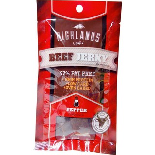 Highlands Us Style Beef Jerky w Pepper 35g  ไฮแลนด์ยูสสไตล์เนื้อเจอร์กี้พร้อมพริกไทย 35 กรัม