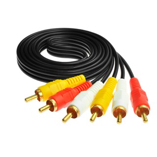 สายสัญญาณเสียง 3 ถึง 3 หัวบัว 3RCA ถึง 3RCA ปริมาณเสียง 1.5 เมตร AV 3 RCA สีต่างกัน สายวิดีโอเสียง