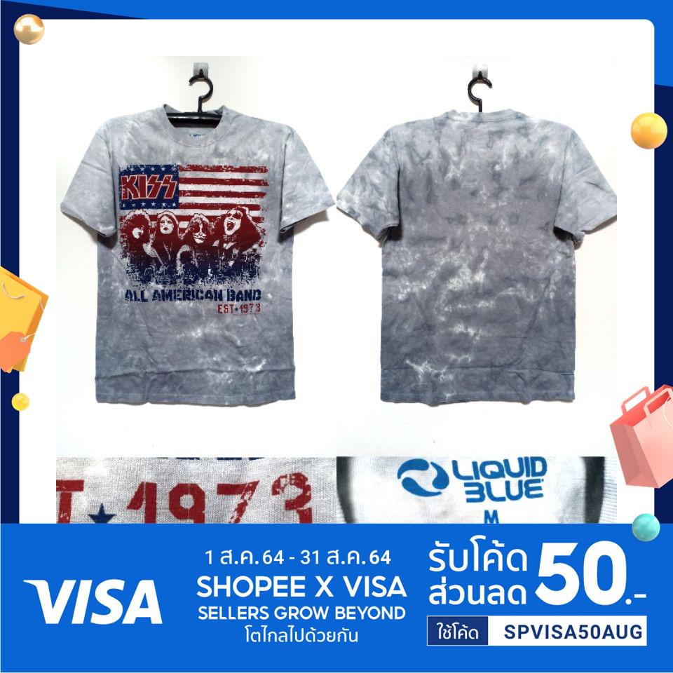 เสื้อยืดวงKISS BY  LIQUID BLUE  ลิขสิทธิ์แท้มือ1 นำเข้าจากUSA