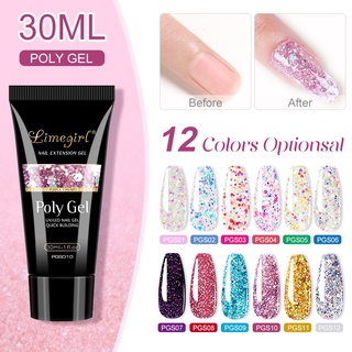 Limegirl Poly Gel โพลีเจล เจลต่อเล็บ 30ml มี 24 สีให้เลือก พร้อมส่ง!