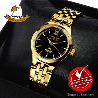 นาฬิกา AMERICA EAGLE สำหรับผู้หญิง สายสแตนเลส รุ่น AE021L - Gold / Black
