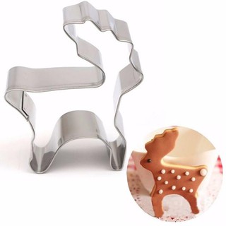 พิมพ์กดคุกกี้ รูปกวาง การ์ตูน สแตนเลส 1 ชิ้น ส่งฟรี Cartoon Deer Cookie Cutter