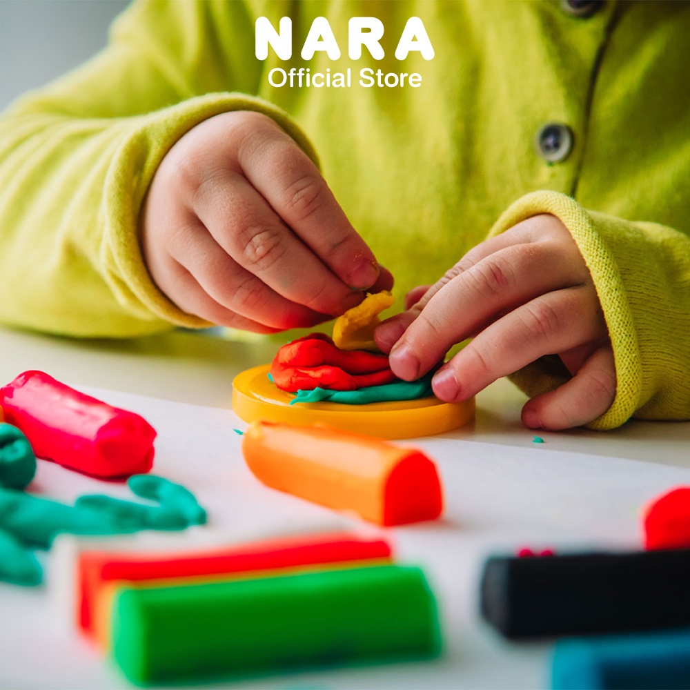 [ 12 ชิ้น ราคาพิเศษ ] NARA Modelling Clay ดินน้ำมันไร้สารพิษ 6 สี (ขนาด 60 กรัม) - รูปที่ 3