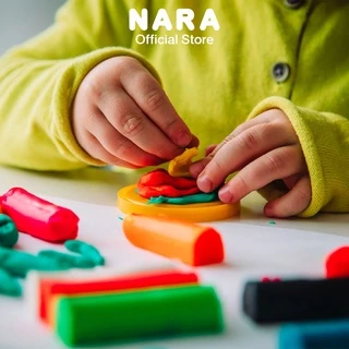 [ 12 ชิ้น ราคาพิเศษ ] NARA Modelling Clay ดินน้ำมันไร้สารพิษ 6 สี (ขนาด 60 กรัม)