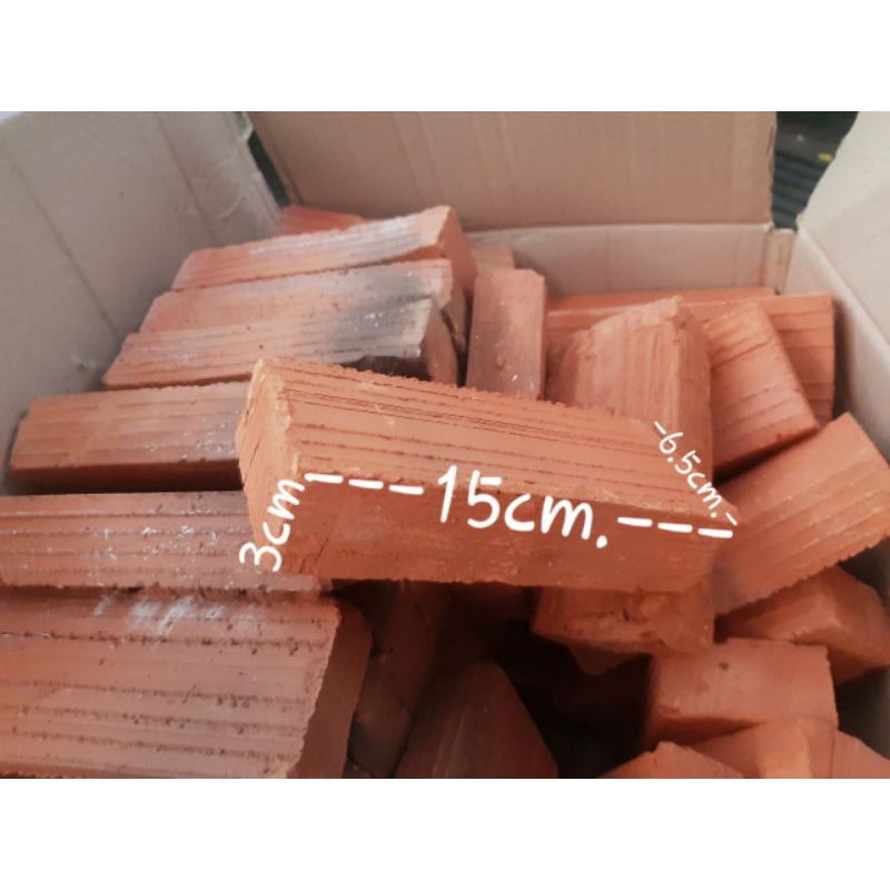 อิฐมอญแดง (สั่งขั้นต่ำ6ก้อน) อิฐมอญตัน อิฐแดง  อิฐมอญ Brick (โรงงานผลิตอิฐมอญโบราณ)  ใช้ตกแต่งสนามหร
