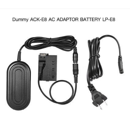 Dummy Battery ACK-E8 AC Adapter Battery LP-E8 for Canon 700D 650D 600D **พร้อมส่ง**