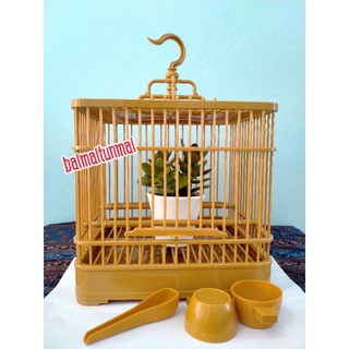 กรงนกระบายอากาศได้ Retro Square Travel Cage สำหรับนกตัวเล็ก