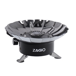 Zagio เตาแก๊สพกพา เตาแก๊สปิคนิค มีแผ่นกันลมพับได้ พร้อมส่ง ค่าส่งถูก ใช้กับแก๊สกระป๋อง มีถุงซิป คุณภาพดี ราคาถูก (New)