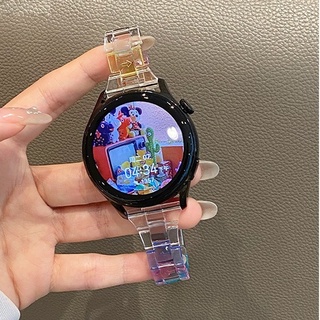 สายนาฬิกาข้อมืออะคริลิค สีรุ้ง สําหรับ Huawei watch gt 3 Huawei GT3 Huawei watch gt 3 pro Gt2e Amazfit bip 3 Amazfit bip 3 pro Amazfit bip u pro Amazfit GTS2 GTS3 Amazfit gts 2 mini St