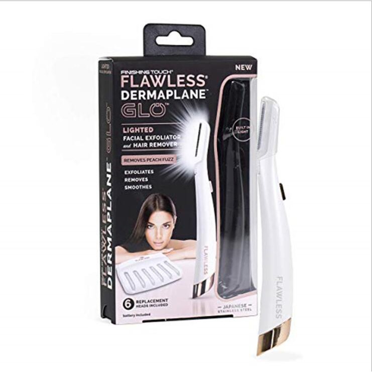 ทีวีแท้ SHOW Flawless Dermaplaning Hair Remover Facial Electric Lady Shaver Face ไม่เจ็บปวด Expoliates