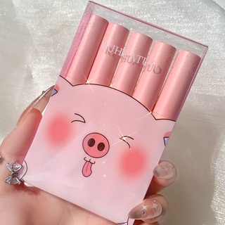 *COD*Lip Matte ลิปสติก 5 ชิ้น/1 ชุด ลิปสติก ชุดลิปกลอส