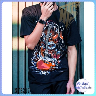 AC DC ROCK เสื้อยืด เสื้อวง เสื้อดำ สกรีนลายอย่างดี ผ้าหนานุ่ม ไม่หดไม่ย้วย  T SHIRT S M L XL XXL