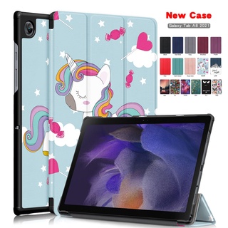 เคสแท็บเล็ต แบบแม่เหล็ก พับได้สามทบ สําหรับ Samsung Galaxy Tab A8 A 8 2022 Case 10.5 SM-X205 X200 Galaxy Tab A8