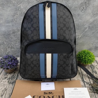 COACH HOUSTON BACKPACK IN SIGNATURE CANVAS WITH VARSITY STRIPE (COACH F67250)