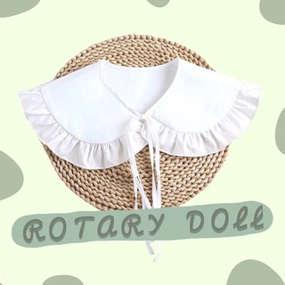 พร้อมส่ง 💚ROTARY DOLL💚 ปกคอถอดได้ เทียม ปกบัว ผ้าฝ้ายเกรดดี ระบายนิด สีขาว