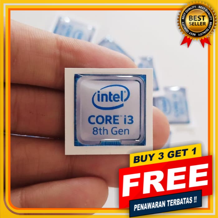 INTEL CORE I3 8th RAISED สติ๊กเกอร์ PROCESSOR EMBLEM PC Gen CASING STICKER สติ๊กเกอร์โปรเซสเซอร์