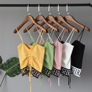 ⚡พร้อมส่ง⚡ เสื้อครอปสายเดี่ยวเซ็กซี่สำหรับผู้หญิง รุ่น-112