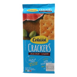 แพนโคลุสซี่แครกเกอร์โฮลวีท 250กรัม Pan Colussi Whole Wheat Crackers 250g.