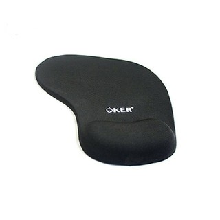 OKER แผ่นรองเม้าส์พร้อมเจลรองข้อมือ Mouse Pad with Gel Wrist Support (สีดำ)