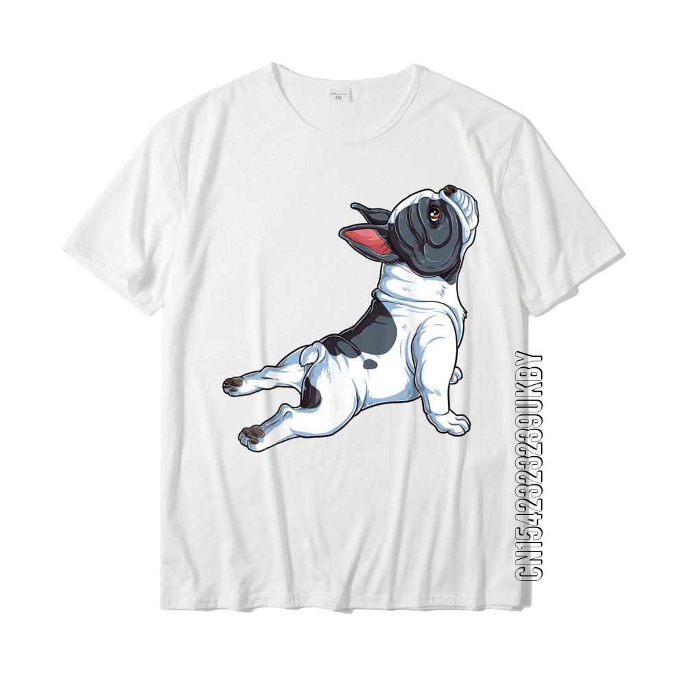 French Bulldog โยคะ T เสื้อ Frenchie Namaste ผู้ชายตลก Tshirt เสื้อยืด Amp Tees ผ้าฝ้ายผู้ชายแฟชั่น Gildan