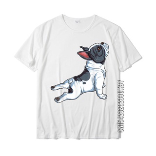 เสื้อยืดลําลอง แขนสั้น พิมพ์ลาย French Bulldog เหมาะกับการเล่นโยคะ สําหรับผู้ชาย &amp;amp; เสื้อยืด ผ้าฝ้าย แฟชั่นสําหร