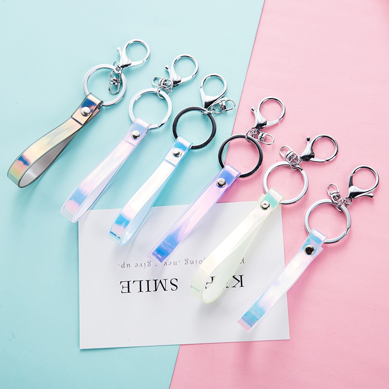 พร้อมส่ง!! พวงกุญแจ โฮโลแกรม หลากสี พวงกุญแจแวววาว (06KC006)