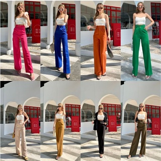 Cynthia wooden high-waist pant กางเกงขายาวเอวสูงรุ่นใหม่ล่าสุด รุ่นนี้คือห้ามพลาด สวยแบบผู้ดี เรียบๆเบสิคแต่ดูแพงจัดด่วน