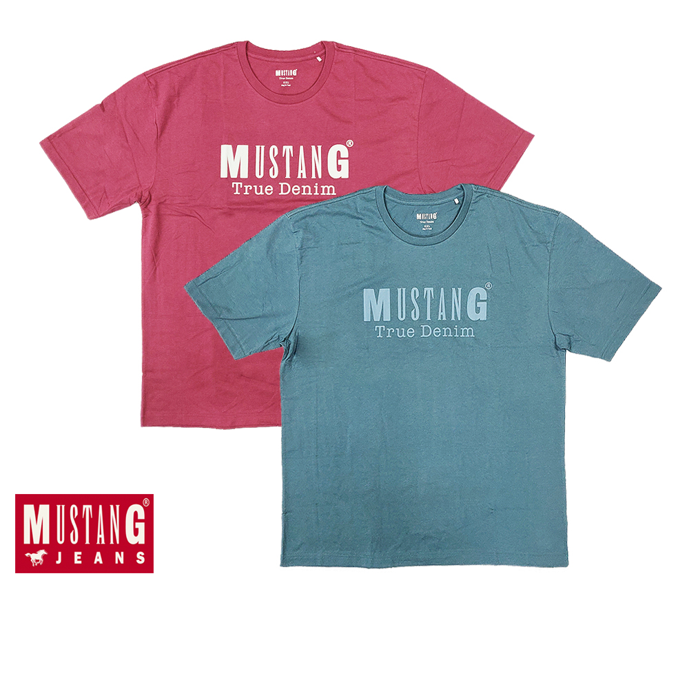 เสื้อยืดคอกลม Big & Tall สําหรับผู้ชาย Mustang Cotton