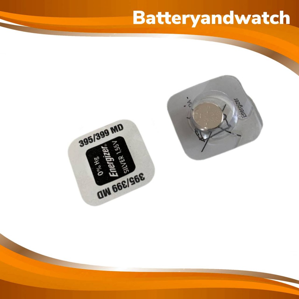 ถ่านกระดุม ถ่านนาฬิกา แพ็ค 1 เม็ด Energizer 395/399 MD , 395 , 399 , SR927W , SR927SW 1.55V. 0%hg *ข