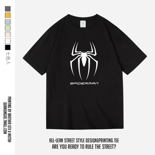 [S-5XL]เสื้อยืดแขนสั้น คอกลม ผ้าฝ้ายแท้ พิมพ์ลาย marvel Spider-Man แฟชั่นสตรีท สไตล์สตรีท แฟชั่นสําหรับผู้ชาย และผู้หญิง