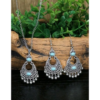 สร้อยคอต่างหูแฟชั่น สร้อยคอต่างหูโบฮีเมียน Bohemian Jewelry Set ส่งจากไทย