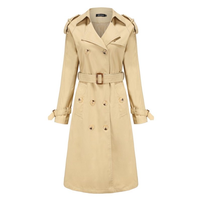 Digital Women temperamental commute Slim fit Long Trench Coat With