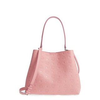 ไม่แท้ คืนเงิน กระเป๋า MCM Sara Leather Convertible Hobo - pink ของแท้  ** พร้อมส่ง**